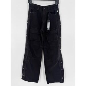 Rockstar Original boys yuri black baggy fit cargo jean